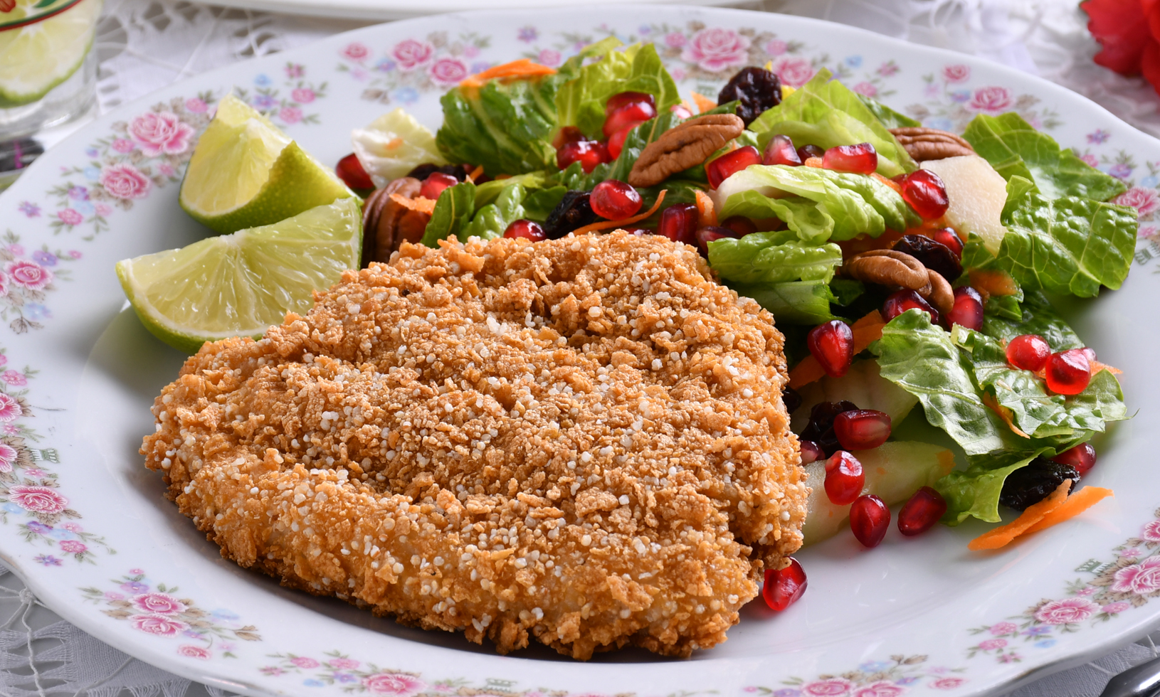 Sabanitas de mojarra empanizadas con amaranto y hojuelas de maíz